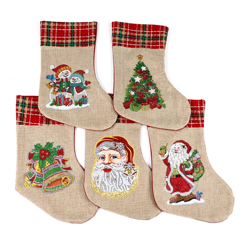 DIY Diamond Painting Christmas Sock Gift Bags - Image 8