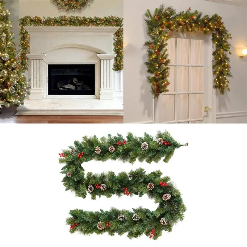 6ft Green Rattan Garland with 30 LED Lights - Image 8