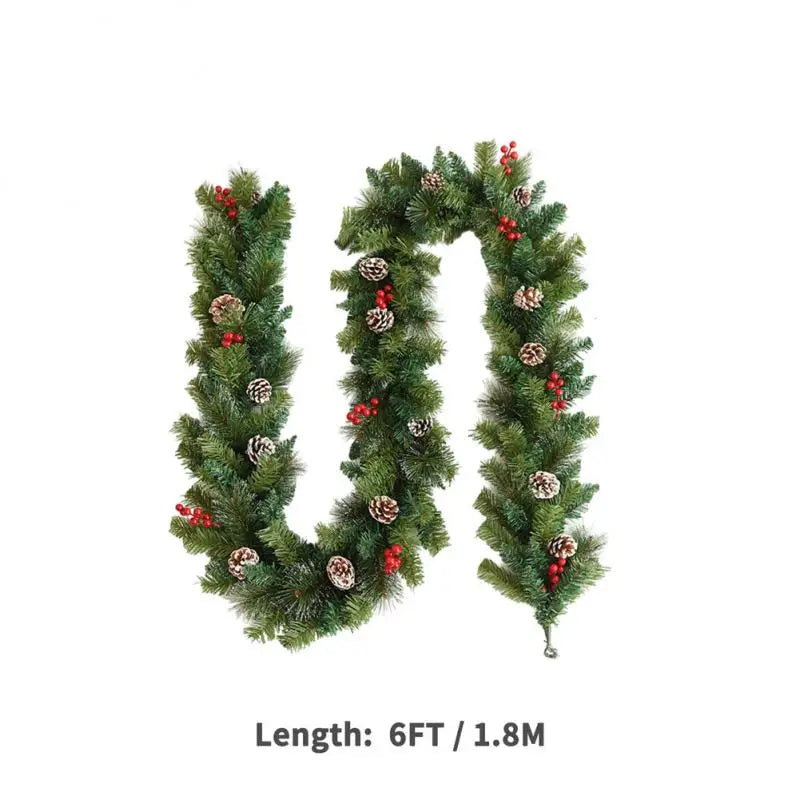 6ft Green Rattan Garland with 30 LED Lights - Image 2