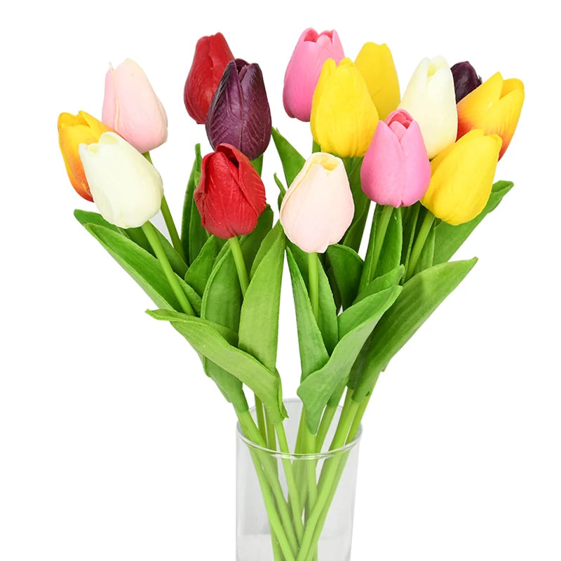 10PCS Real Touch Tulip Bouquet for Holiday Decor - Image 55