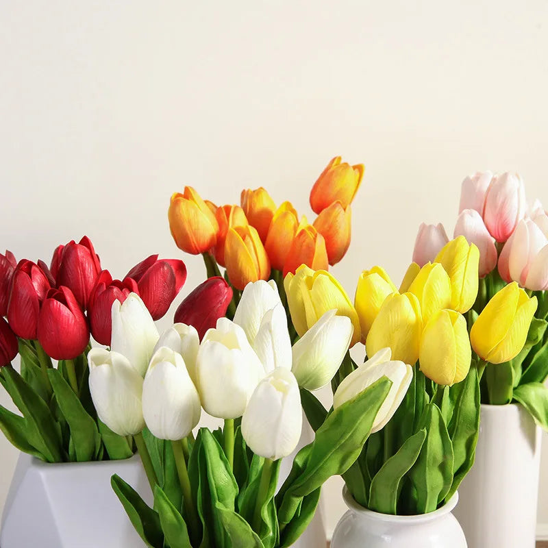 10/30pcs Realistic Artificial Tulip Flowers for Holiday Decor - Image 31