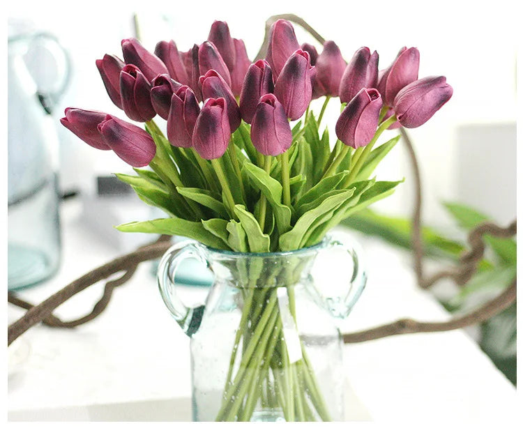 10/30pcs Realistic Artificial Tulip Flowers for Holiday Decor - Image 44
