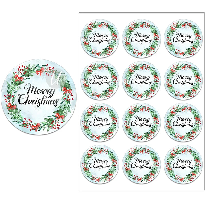 Festive Floral Christmas Stickers & Gift Seals - Image 26