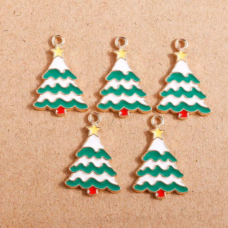 10pcs Mix Cute Enamel Christmas Charms for Jewelry Making Christmas - Image 71
