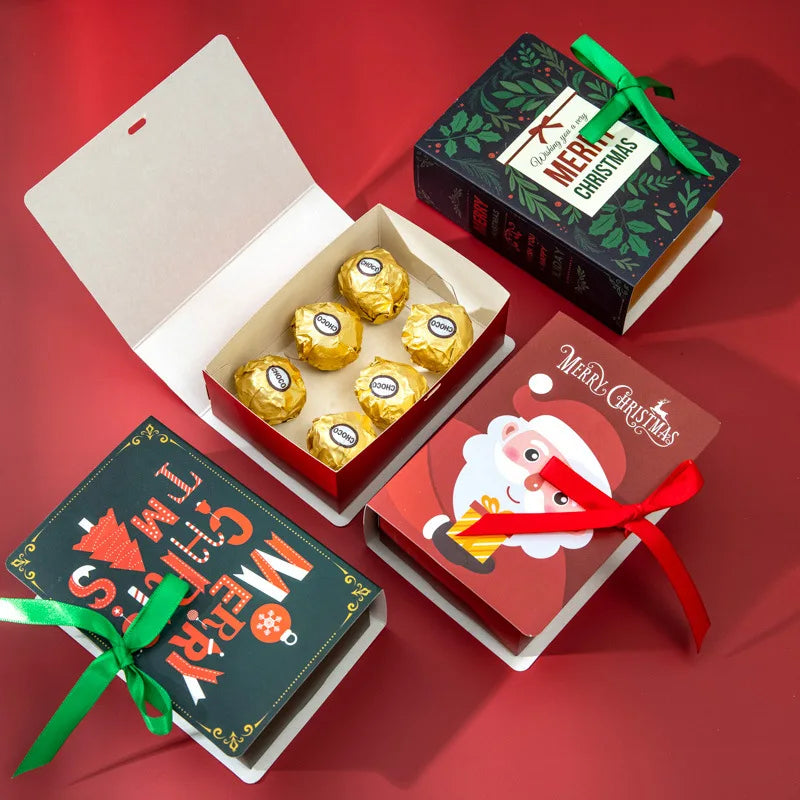 4 Christmas Book Shape Candy Gift Boxes - Image 5
