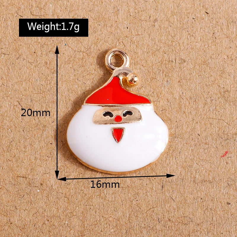 10pcs Mix Cute Enamel Christmas Charms for Jewelry Making Christmas - Image 46