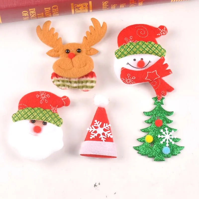 5pcs Festive Felt Christmas Tree & Snowflake Stickers - Image 14
