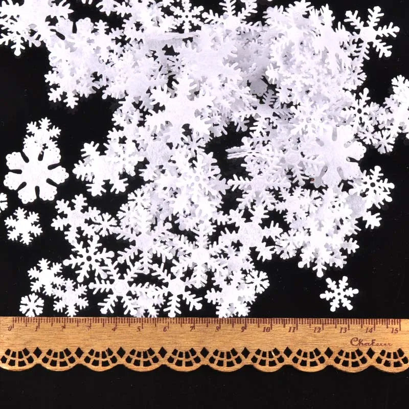 100 White Felt Snowflake Stickers for Christmas Crafts - Image 7