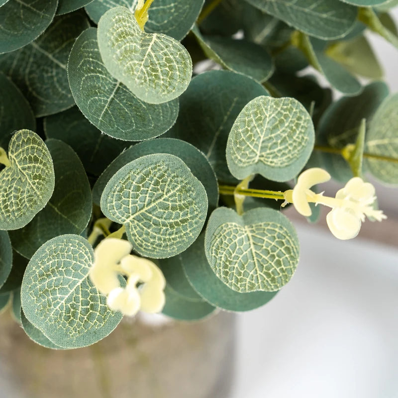10PCS Eucalyptus Silk Flowers for Festive Decor - Image 5
