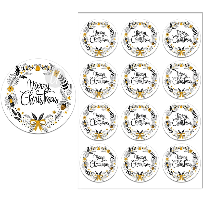Festive Floral Christmas Stickers & Gift Seals - Image 22