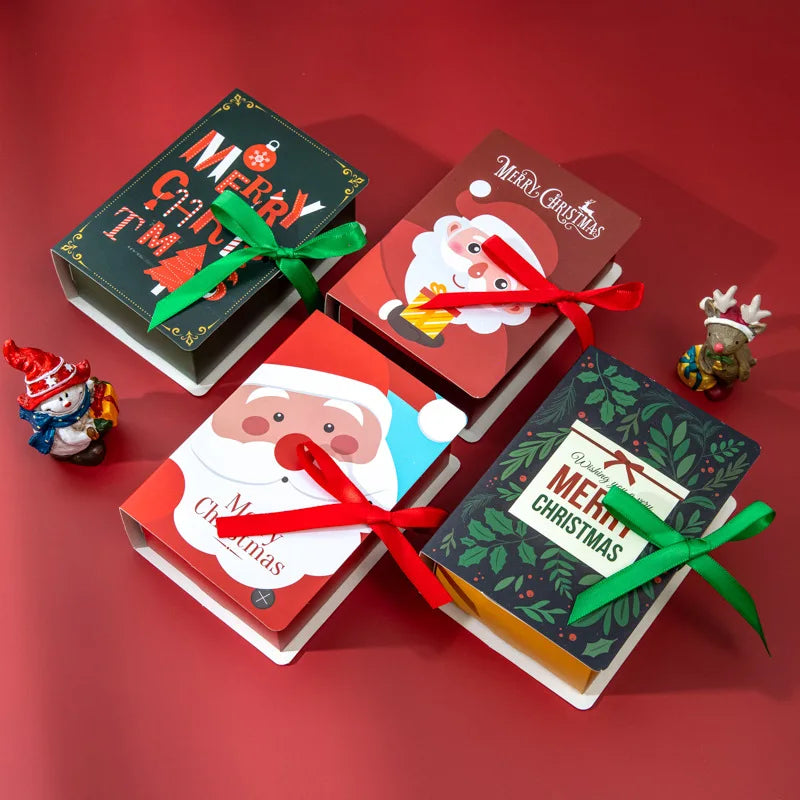 4 Christmas Book Shape Candy Gift Boxes - Image 2