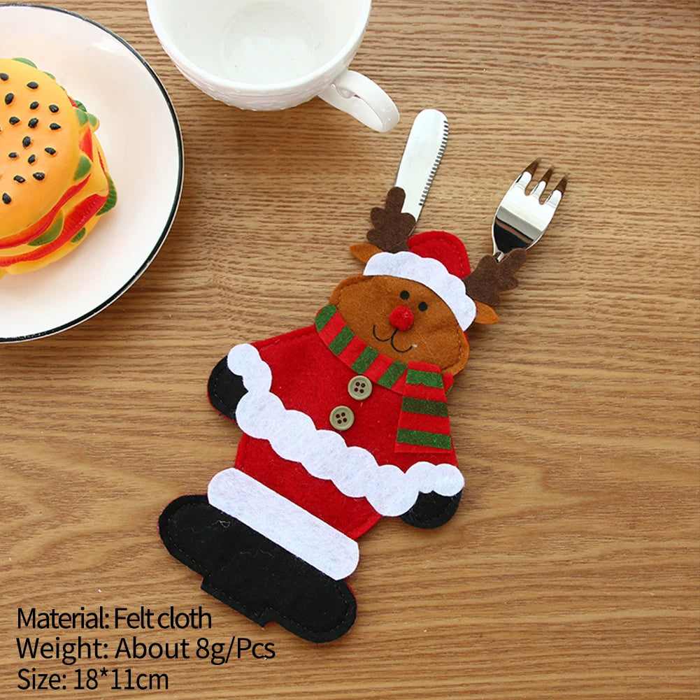 Charming Snowman Elk Cutlery Set for Christmas - Image 14