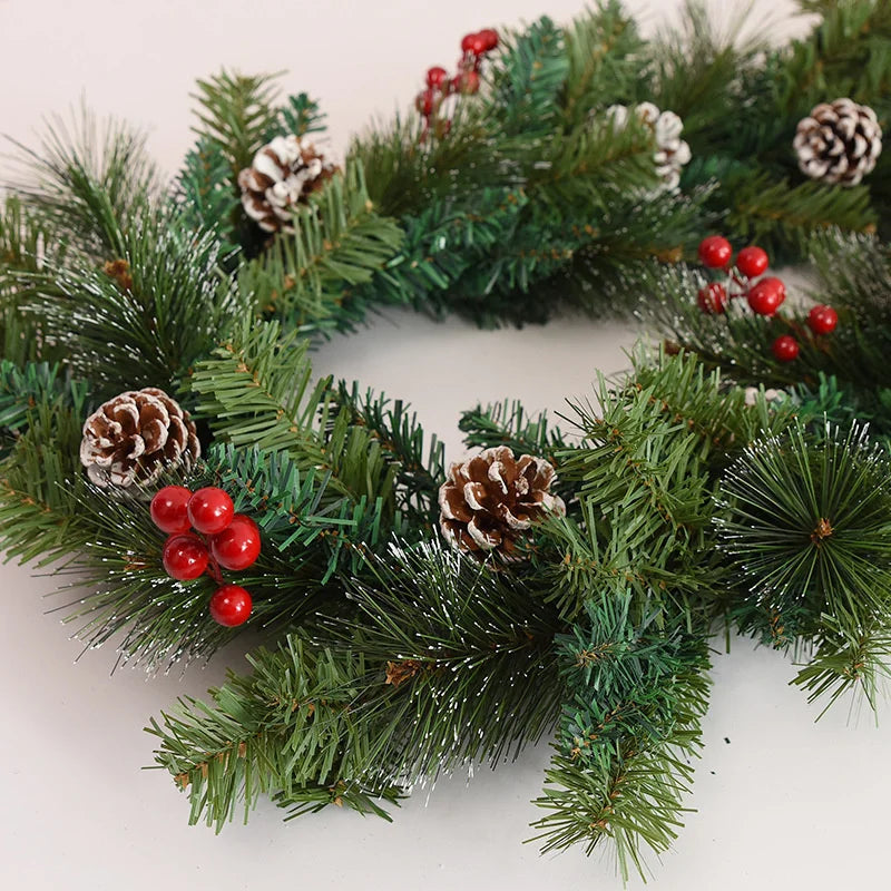 6ft Green Rattan Garland with 30 LED Lights - Image 10