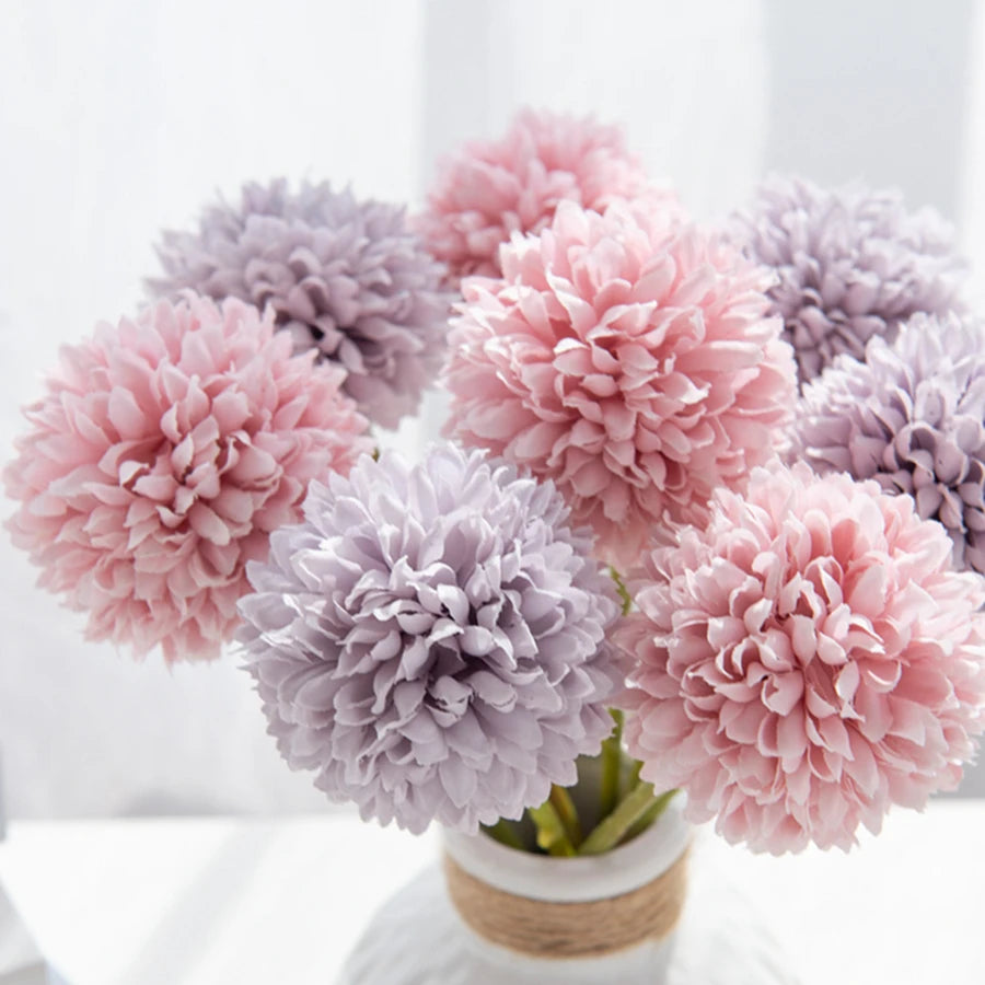 5Pcs Silk Chrysanthemum Flowers for Christmas Décor - Image 14