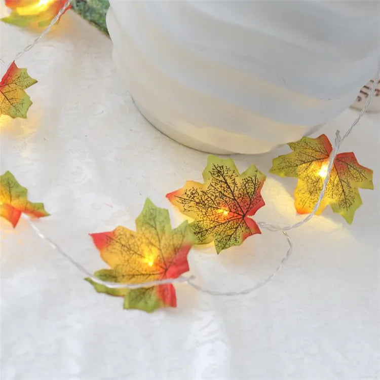 Enchanting LED Maple Leaf String Lights for Festive Decor - Image 22