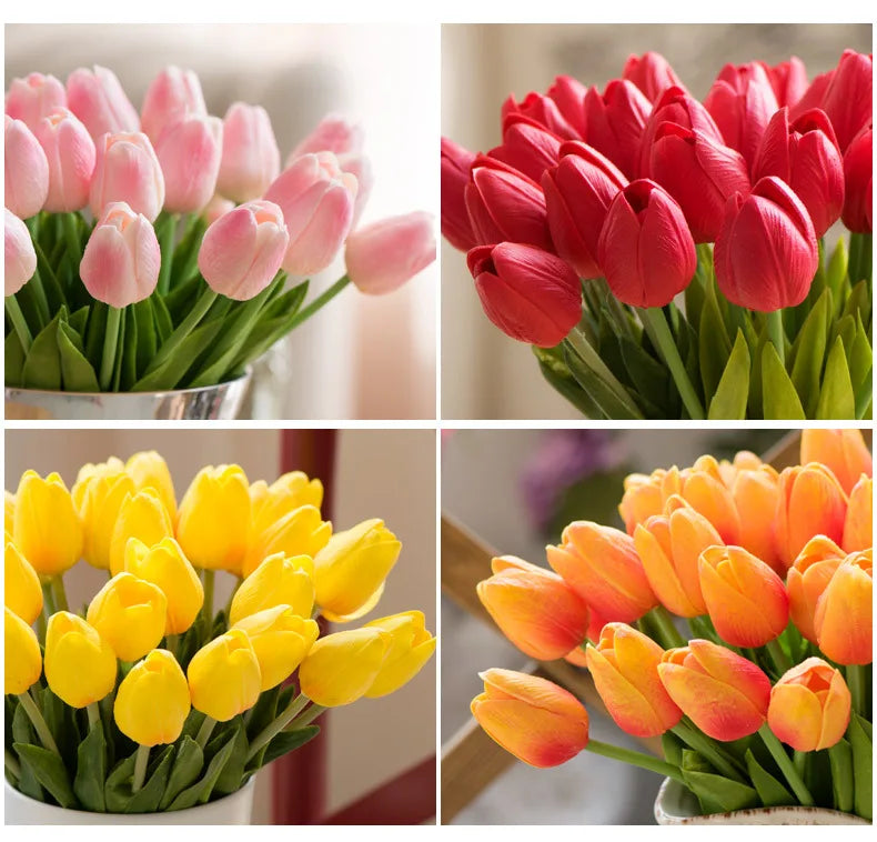 10/30pcs Realistic Artificial Tulip Flowers for Holiday Decor - Image 33