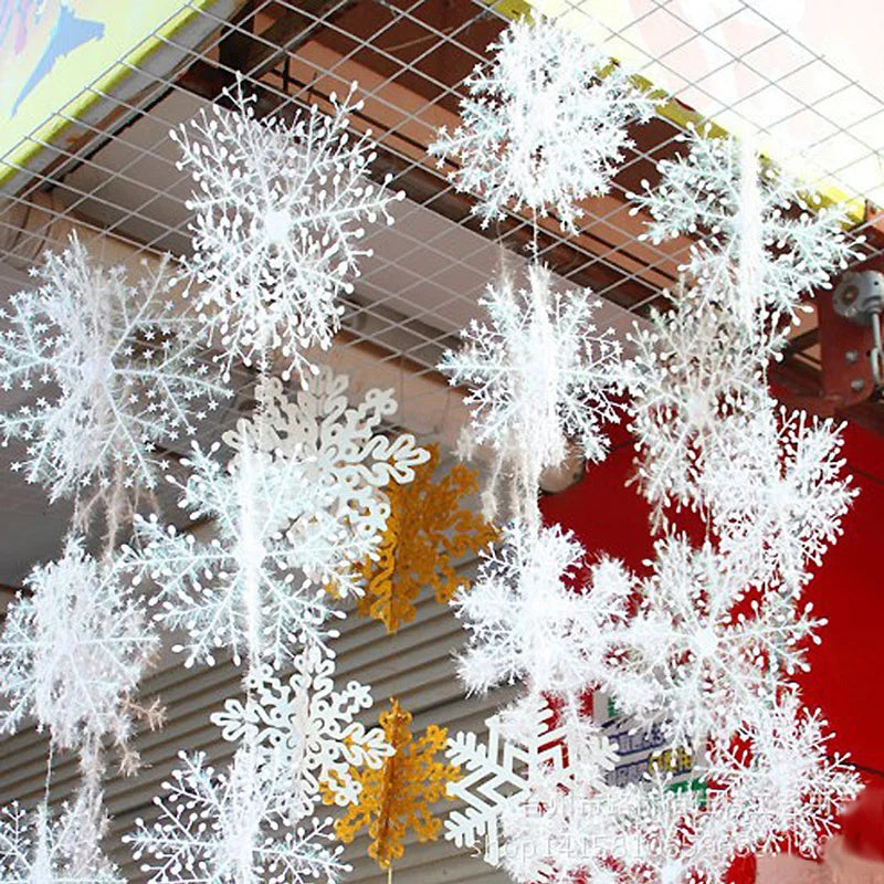 30 Festive White Snowflake Ornaments for Christmas - Image 10