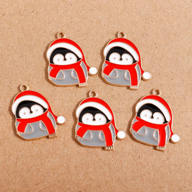 10pcs Mix Cute Enamel Christmas Charms for Jewelry Making Christmas - Image 28