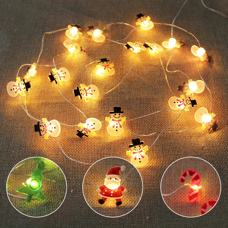 Enchanting Christmas LED String Lights: Santa & Snowflakes - Image 40
