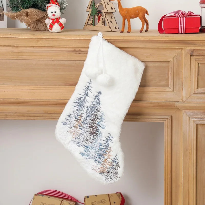 Charming Snowflake Plush Christmas Tree Socks - Image 11