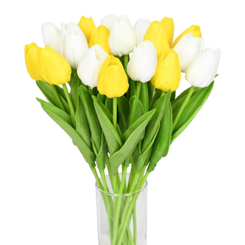 10PCS Real Touch Tulip Bouquet for Holiday Decor - Image 57