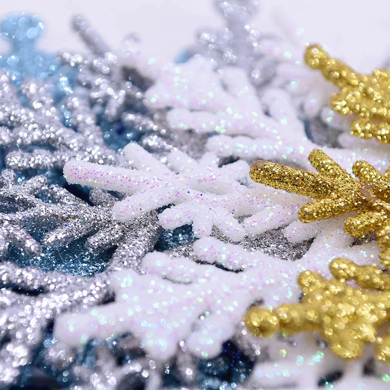 Glittering Gold & Silver Snowflake Ornaments - Set of 6 - Image 3