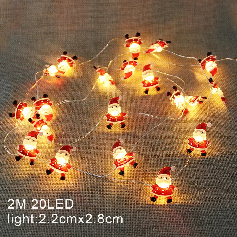Enchanting Christmas LED String Lights: Santa & Snowflakes - Image 41