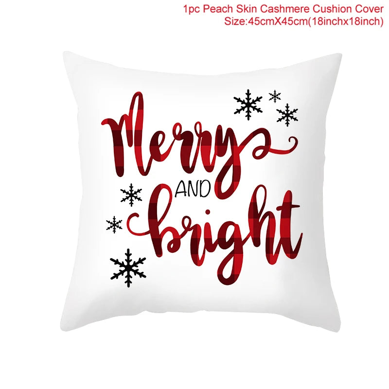 45cm Merry Christmas Cushion Cover - Festive Home Decor - Image 4
