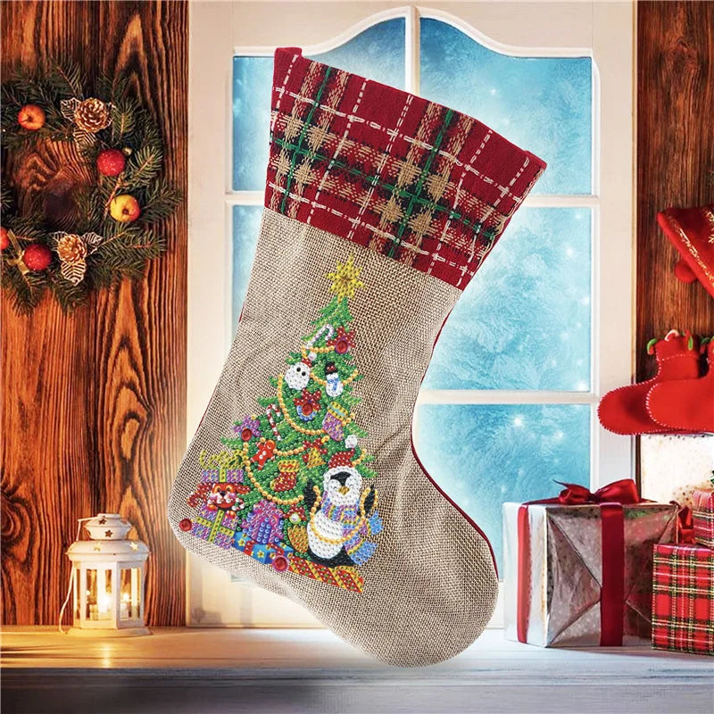 DIY Diamond Painting Christmas Sock Gift Bags - Image 29