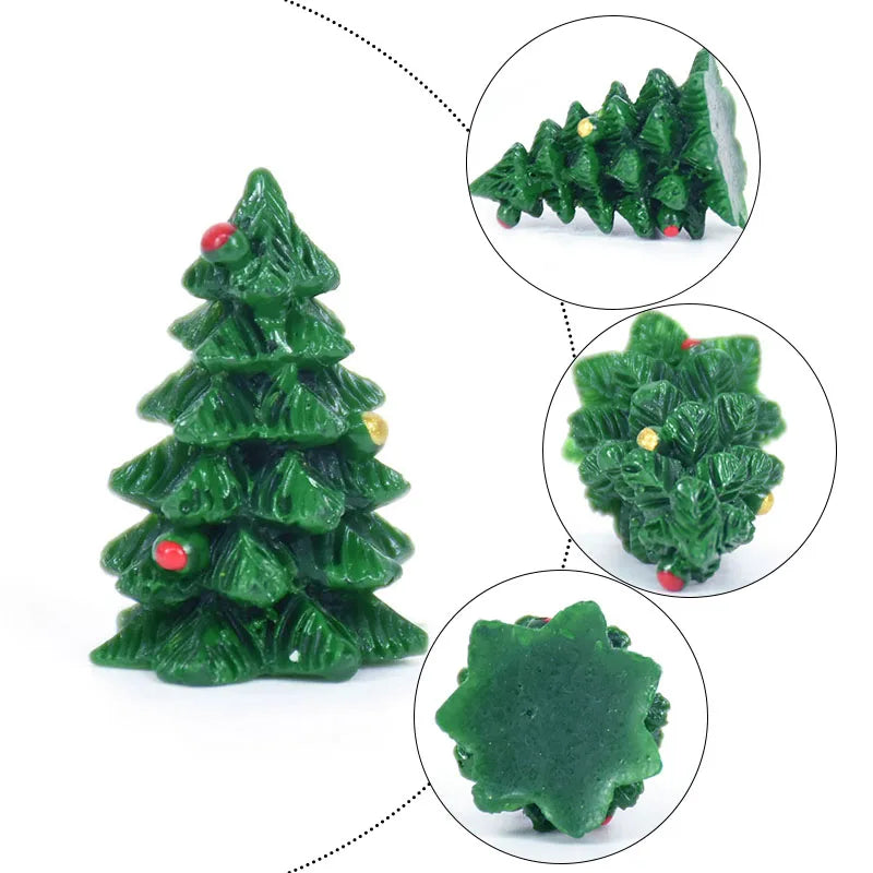 10pcs Mini Christmas Tree Figurines for DIY Decor - Image 13