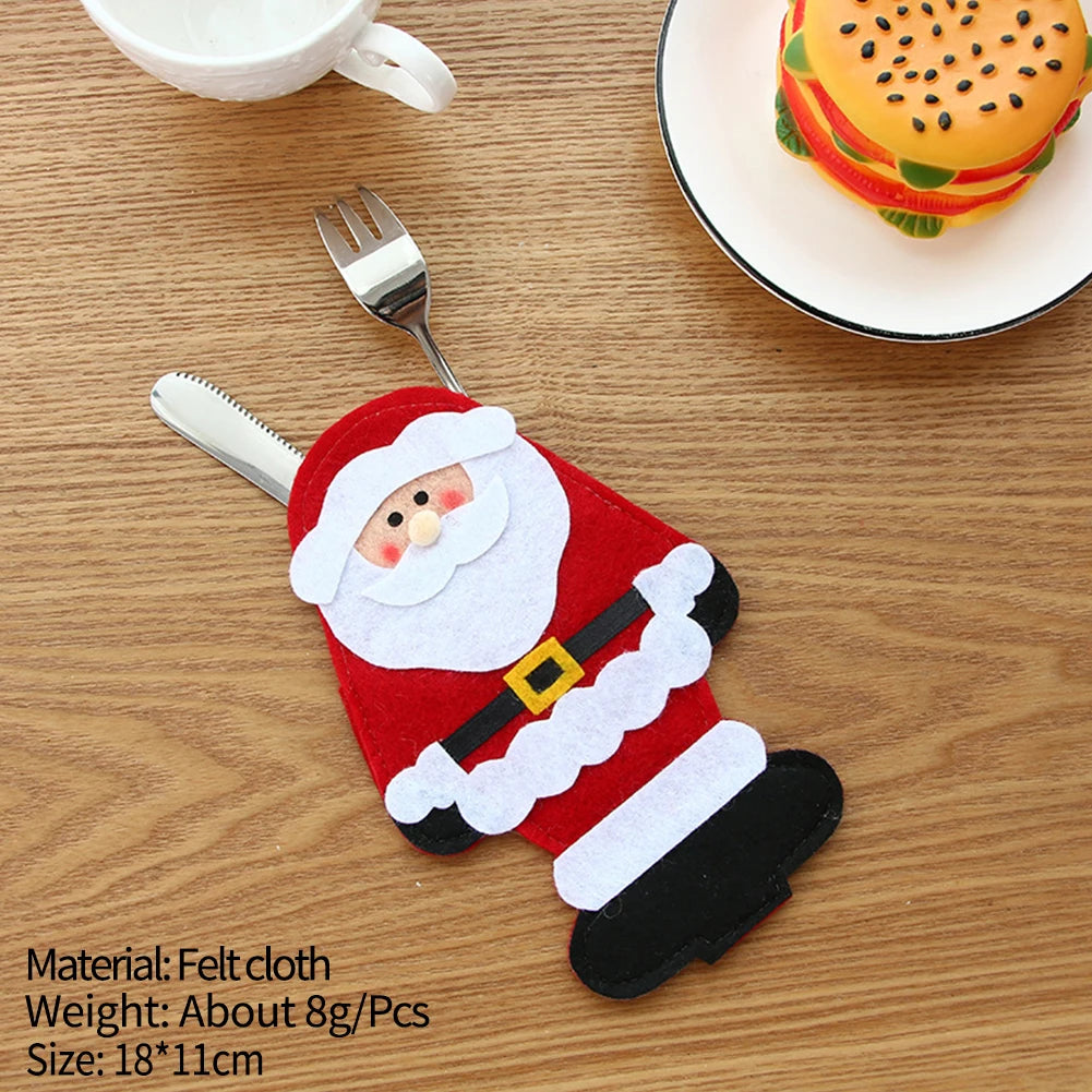 Charming Snowman Elk Cutlery Set for Christmas - Image 2