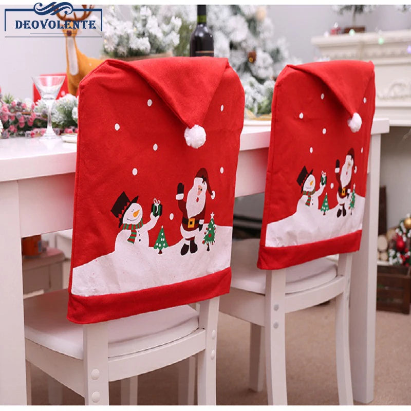Festive Christmas Chair Back Covers - 1PC/6PCS
