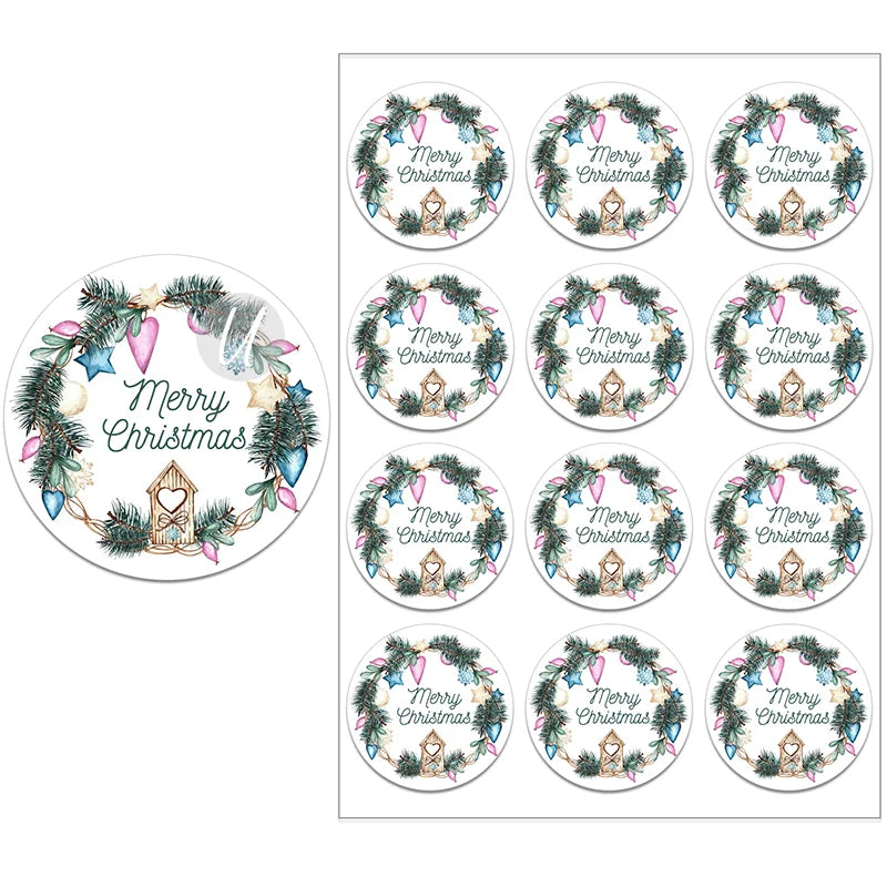 Festive Floral Christmas Stickers & Gift Seals - Image 28