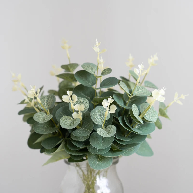 10PCS Eucalyptus Silk Flowers for Festive Decor - Image 7
