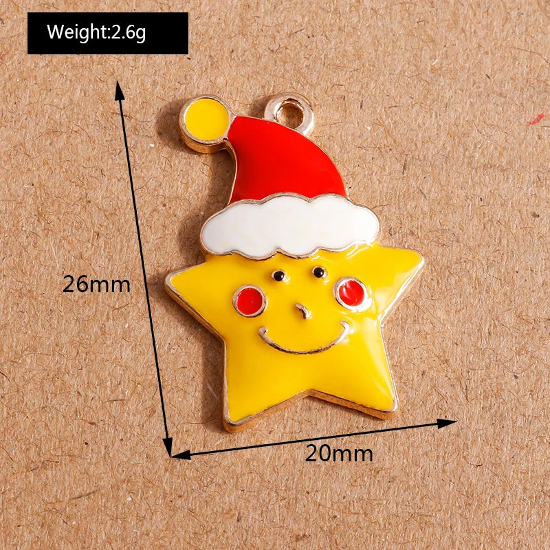 10pcs Mix Cute Enamel Christmas Charms for Jewelry Making Christmas - Image 114