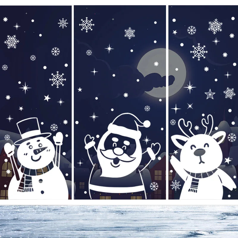 Festive Santa Snowman Elk Window Stickers - Image 41