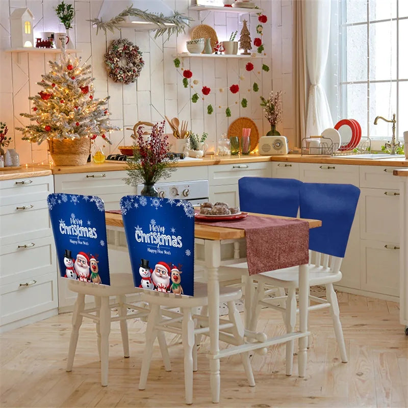 Festive Cartoon Santa & Snowman Chair Covers - Image 16