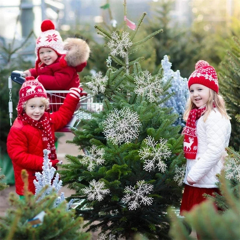 30 Festive White Snowflake Ornaments for Christmas - Image 4