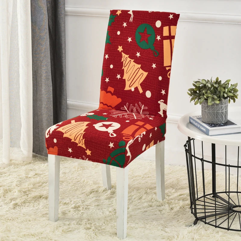 Festive Elastic Chair Covers for Christmas Gatherings - Image 19