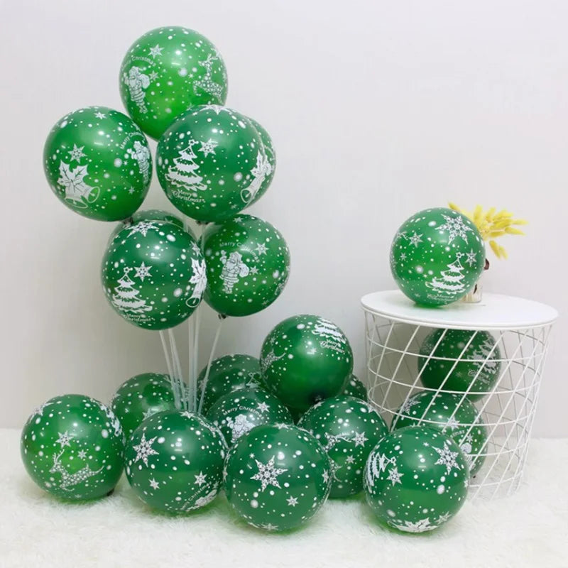 30pcs Chrome Gold & Red Green Latex Balloons for Christmas Parties - Image 2