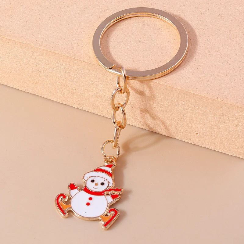 Charming Christmas Keychain: Santa & Snowman Duo - Image 48