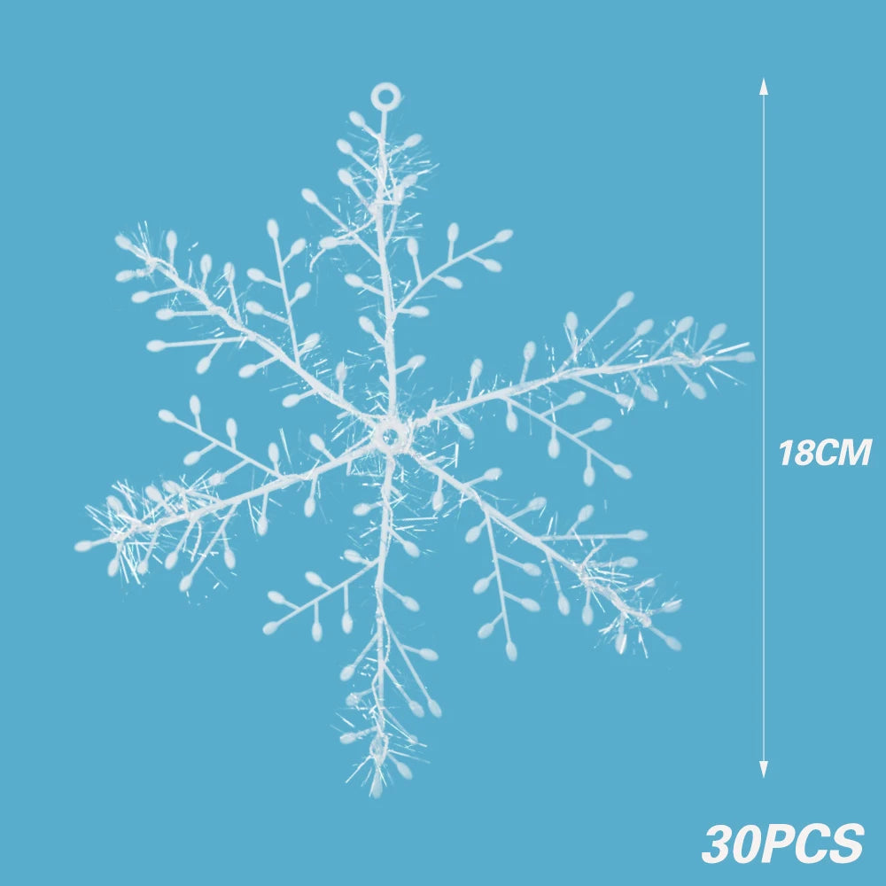 30Pcs White Snowflake Hanging Christmas Ornaments - Image 26