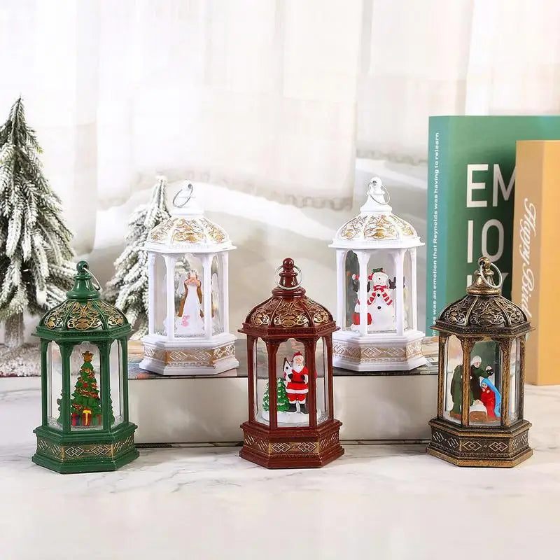 Glittering Christmas Lanterns: Retro Snowman Night Light