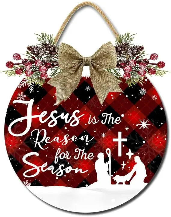 Jesus Is The Reason Christmas Door Wreath - Image 2