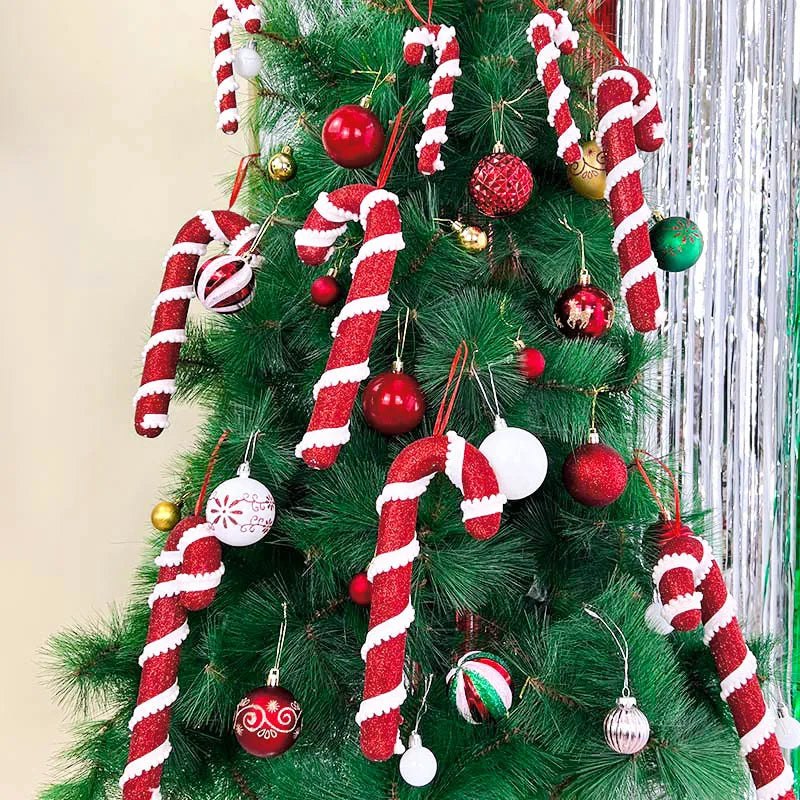 Charming Red & White Candy Cane Ornaments