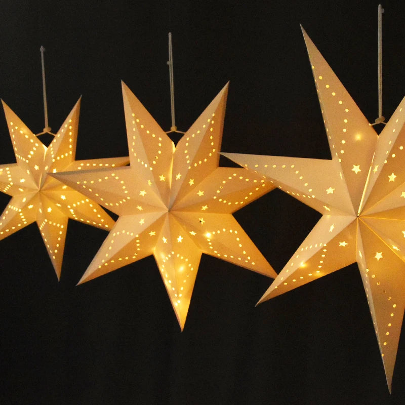 Festive Hollow Star Hanging Pendant Light - Image 3