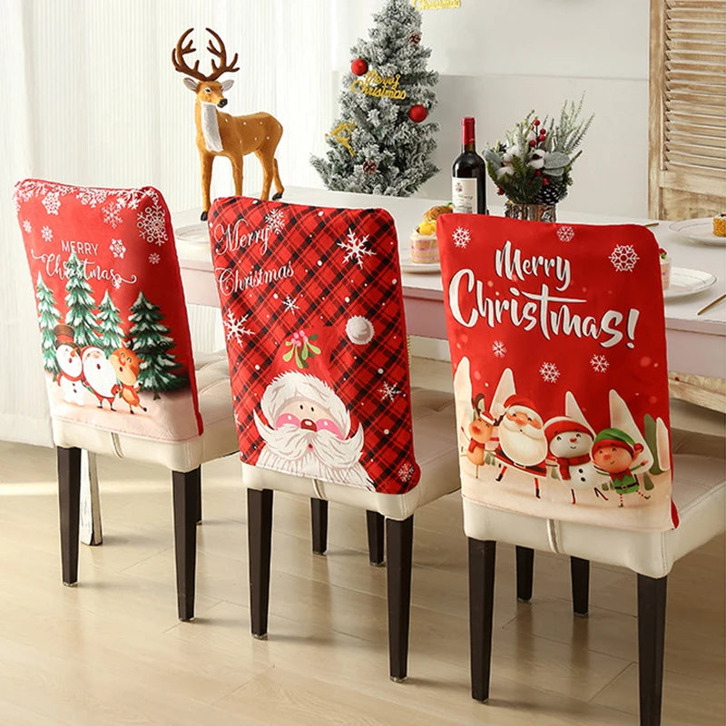 Festive Stretchable Christmas Chair Covers - Easy Care!