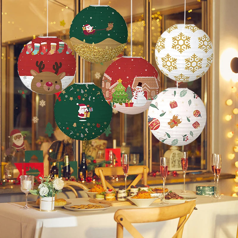 Festive Round Paper Lanterns for Christmas Decor - Image 20