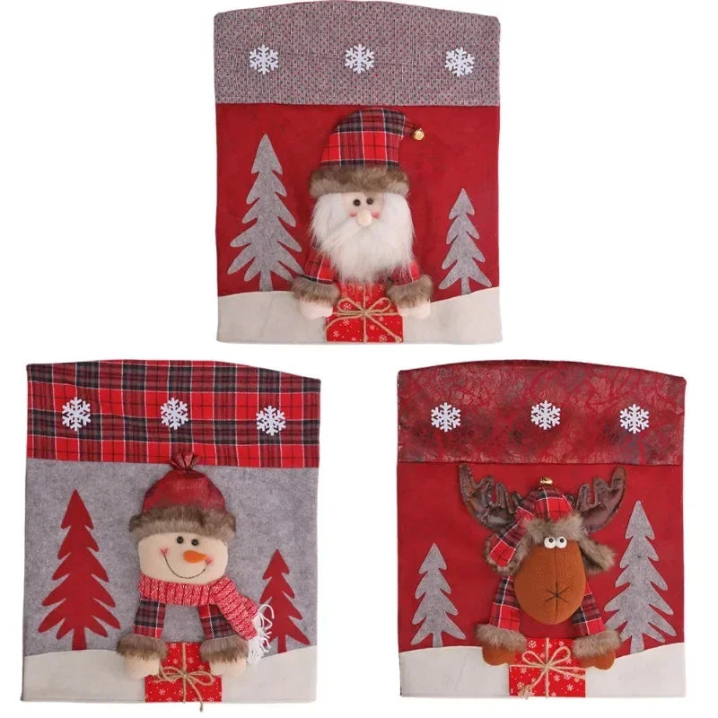 Festive 3D Cartoon Christmas Chair Covers - Image 8