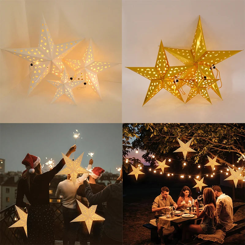 Enchanting Hollow Star Lanterns for Holiday Decor - Image 16